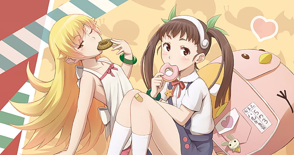 Anime, Monogatari (Seri), Mayoi Hachikuji, Shinobu Oshino, Wallpaper HD HD wallpaper