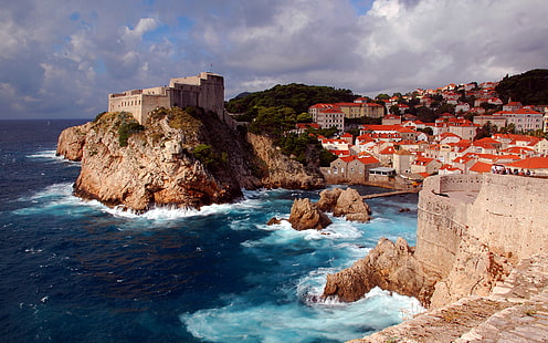 Dubrovnik, Bir Ortaçağ Kalesi Hırvatistan Masaüstü Duvar Kağıdı Hd, HD masaüstü duvar kağıdı HD wallpaper