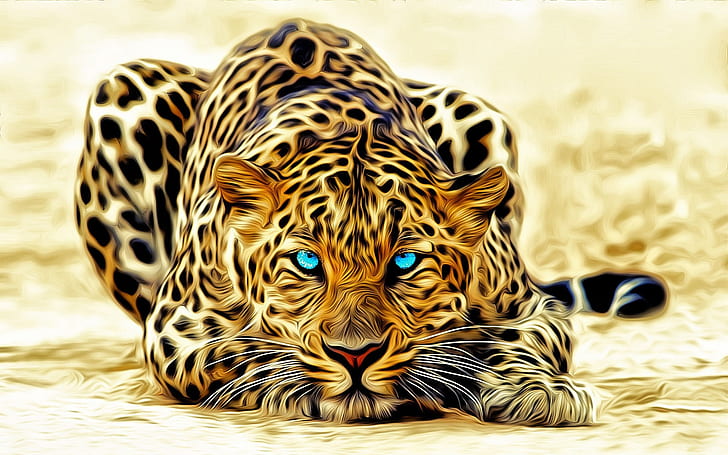 Leopardo impressionante, leopardo, HD papel de parede