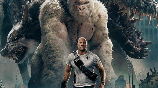 Poster del film Dwayne Johnson, Rampage, Dwayne Johnson, 4k, Sfondo HD HD wallpaper