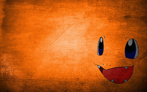 포켓몬 캐릭터 벽지, 애니메이션, 포켓몬, 미니멀리즘, Charmander, 주황색, 간단한 배경, HD 배경 화면 HD wallpaper
