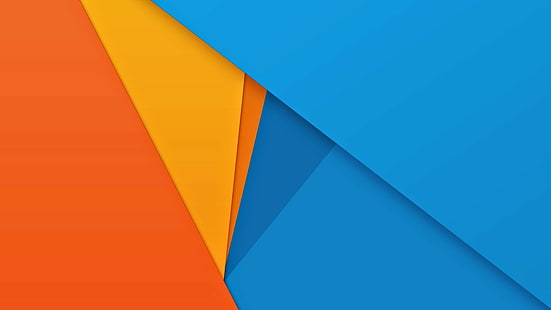 Gaya Bahan, Bentuk, Warna-warni, Oranye, biru, kuning, dan kertas bekas oranye, gaya bahan, bentuk, warna-warni, oranye, Wallpaper HD HD wallpaper