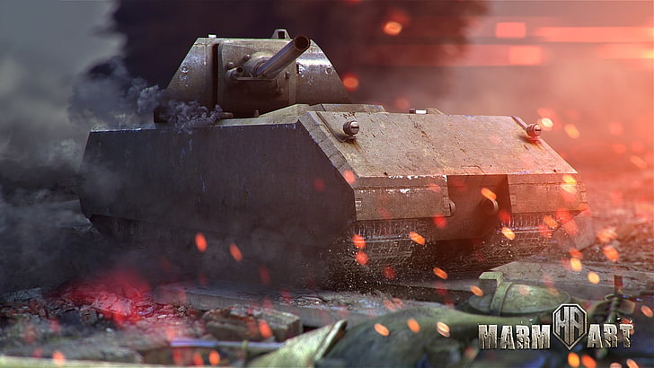 red and black industrial machine, tank, wargaming, video games, Maus, HD wallpaper