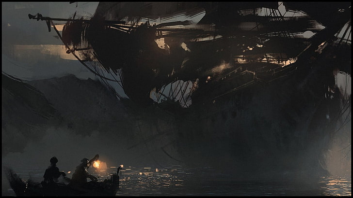 Digitale Tapete des Galeonenschiffs, malend, HD-Hintergrundbild