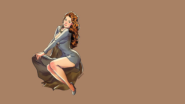 woman wearing gray dress illustration, Game of Thrones, pinup models, Ros, HD wallpaper
