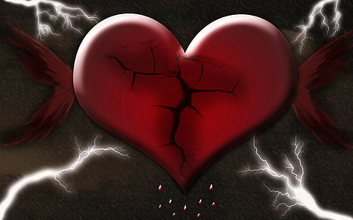 trasigt hjärta, hjärta, hjärtsorg, kärlek, HD tapet HD wallpaper