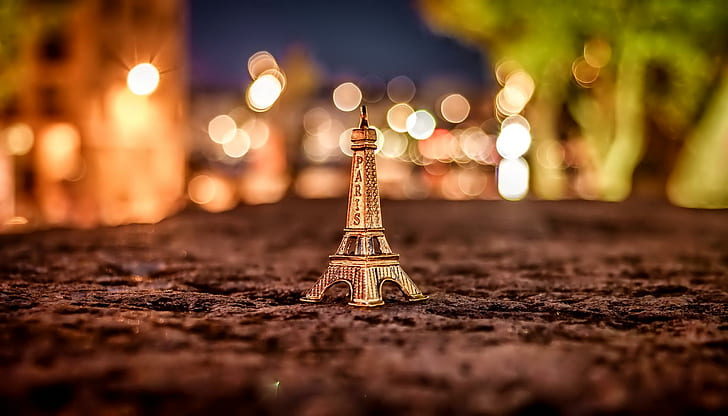Eiffel, décoration de table tour eiffel miniature en argent, france, paris, eiffel, photo, couleurs, Fond d'écran HD