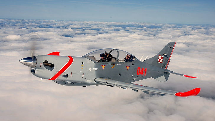 El avión, fuerza aérea polaca, avión de entrenamiento, PZL-130 Orlik, Fondo de pantalla HD