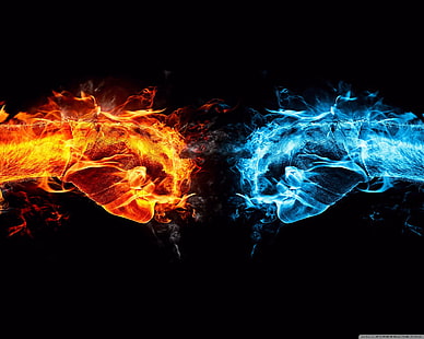 Elemente, Fantasie, Feuer, Faust, Wasser, HD-Hintergrundbild HD wallpaper