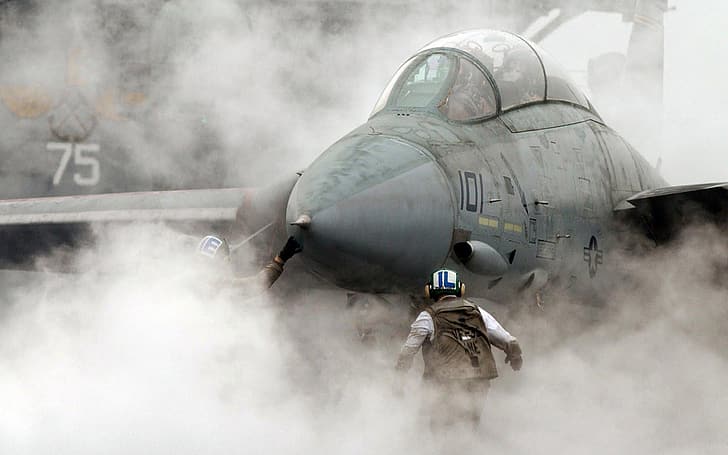 военен самолет, F14 Tomcat, HD тапет