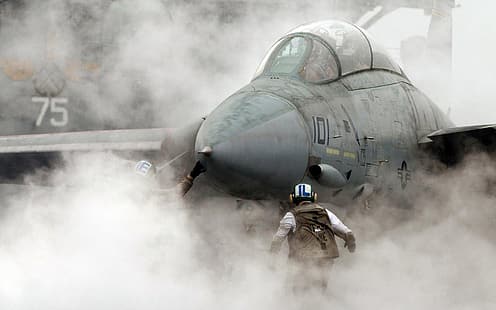 Militärflugzeug, F14 Tomcat, HD-Hintergrundbild HD wallpaper