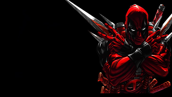 Deadpool digitale Tapete, Wunder-Comics, Deadpool, einfacher Hintergrund, HD-Hintergrundbild