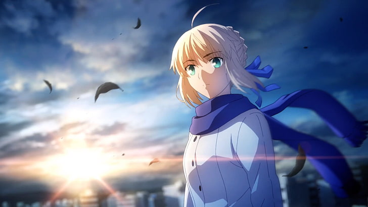 Anime Character Surrounding Swords Illustration Saber Fate Stay Night Unlimited Blade Works Hd Wallpaper Wallpaperbetter