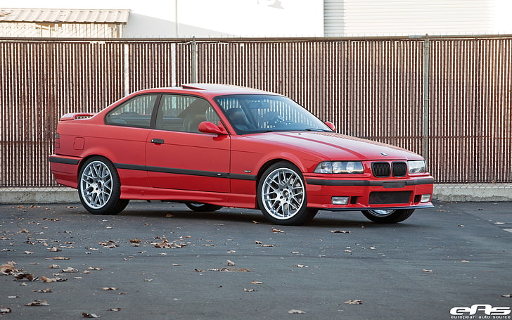 BMW, BMW E36, automóvil, BMW Serie 3, automóviles rojos, Fondo de pantalla HD