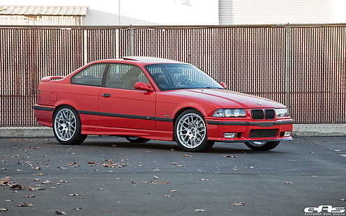 BMW, BMW E36, samochód, BMW serii 3, samochody czerwone, Tapety HD HD wallpaper