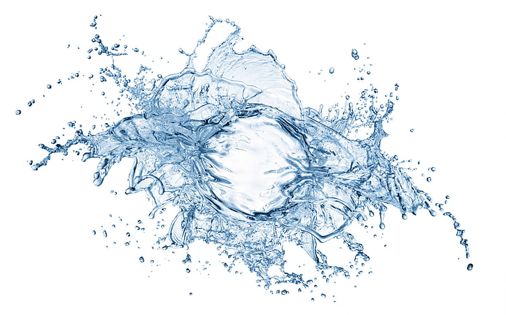 water clip art, water, splash, abstract, white background, HD wallpaper