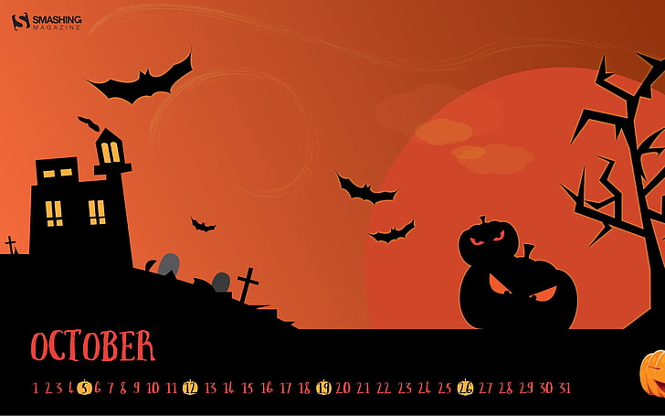 Halloween Is Coming-October 2014 Calendar Wallpape.., pumpkin illustration, HD wallpaper