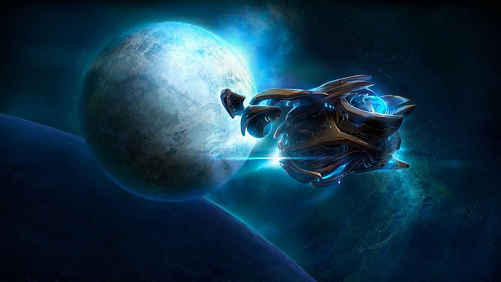 planeta azul, StarCraft, Starcraft II, Protoss, videojuegos, StarCraft II: Heart Of The Swarm, Fondo de pantalla HD