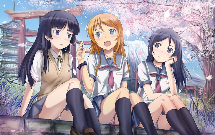 Anime, Oreimo, Ayase Aragaki, Kirino Kousaka, Ruri Gokō, HD papel de parede
