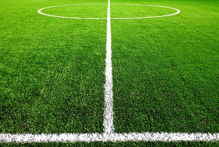 Campo de fútbol verde, campo, hierba, marcado, césped, fútbol, ​​centro,  Fondo de pantalla HD | Wallpaperbetter