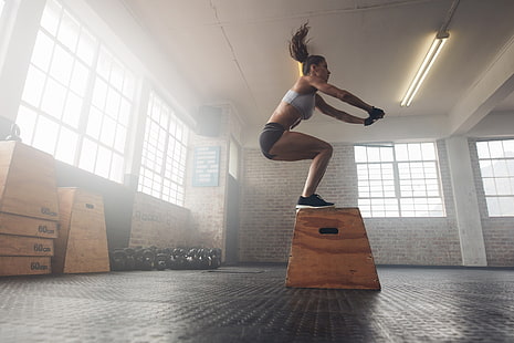 กระโดดหญิง Crossfit, วอลล์เปเปอร์ HD HD wallpaper