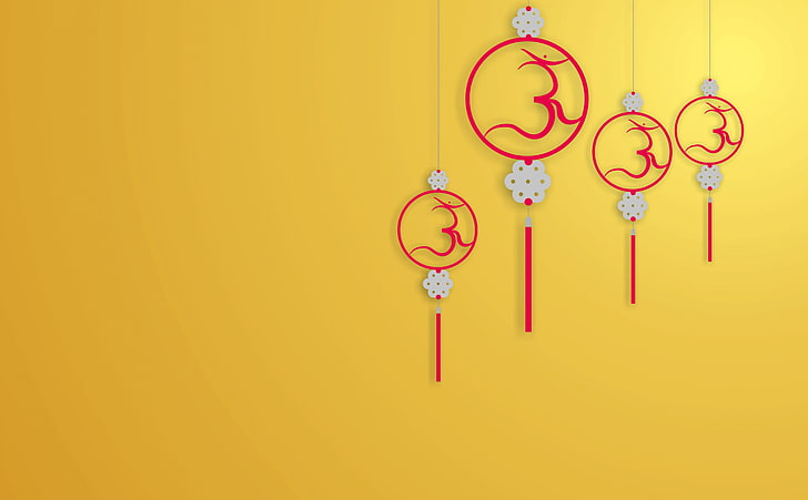 Om, red and white hanging decors clipart, Aero, Vector Art, india, sahilsabharwal, coreldraw, om, indian, gods, HD wallpaper