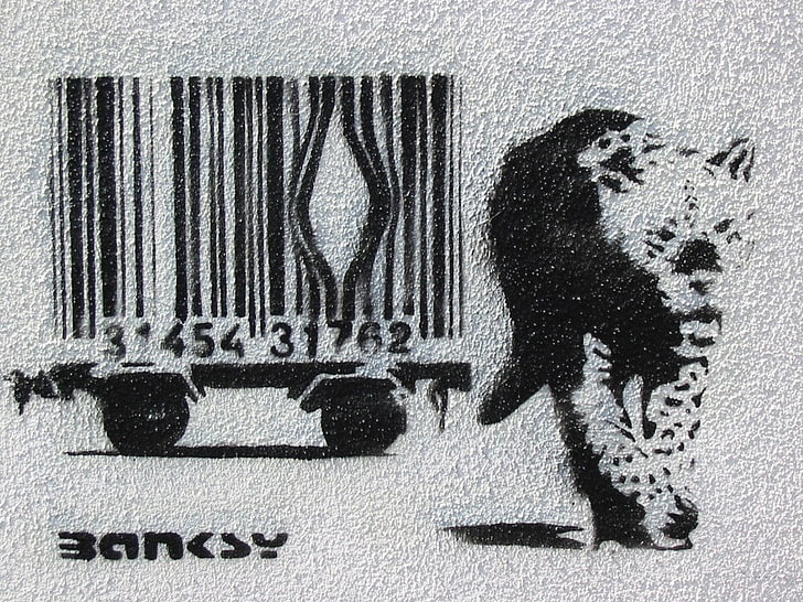 Banksy, Graffiti, Leopard, HD-Hintergrundbild