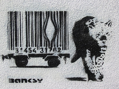 Banksy, graffiti, léopard, Fond d'écran HD HD wallpaper