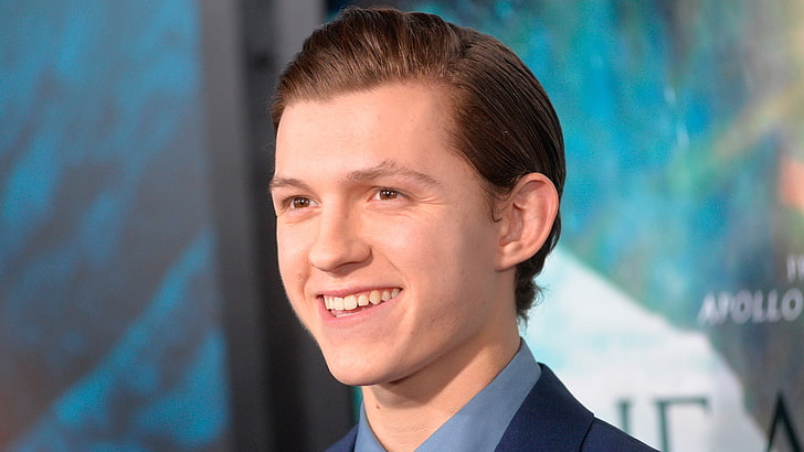 men's blue top, tom holland, actor, young, smile, HD wallpaper