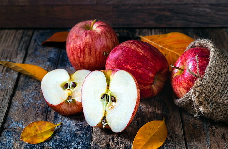 jabłka, martwa natura, owoce, jedzenie, Tapety HD