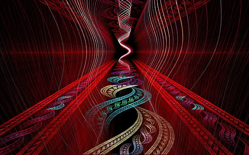 abstrait, fractal, rojo, Fond d'écran HD HD wallpaper