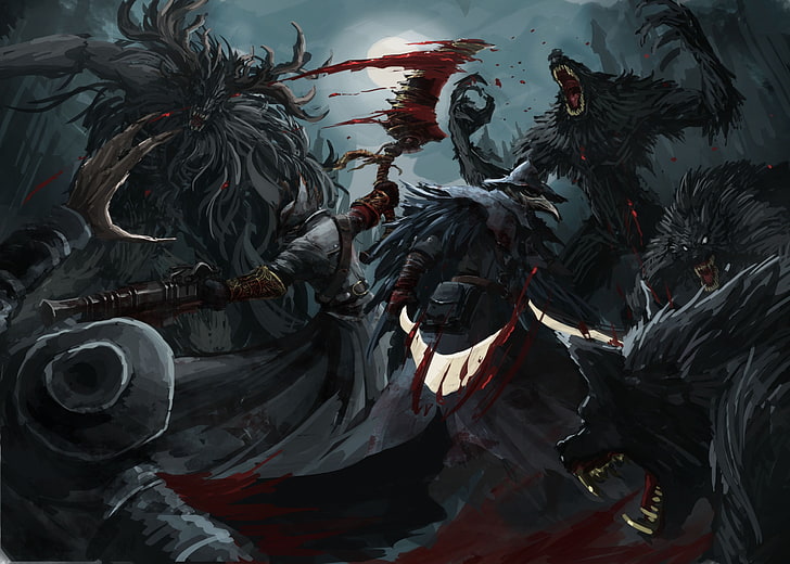 Van Helsing Hintergrundbild, Blut, Monster, Kunst, Bloodborne, FromSoftware, HD-Hintergrundbild