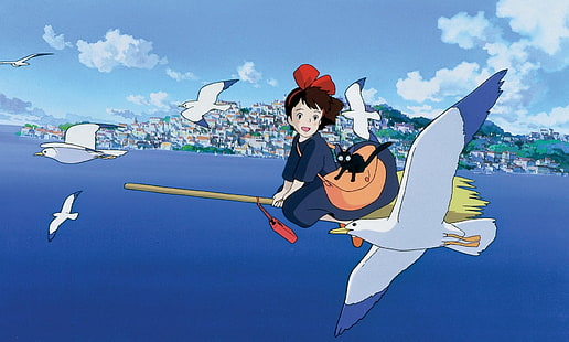 Kiki's Delivery Service, Oki Kiki, anime, anime dziewczyny, Studio Ghibli, Tapety HD HD wallpaper