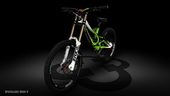 Especializada, demo, mountain bike em declive, bicicleta, mountain bike, HD papel de parede HD wallpaper