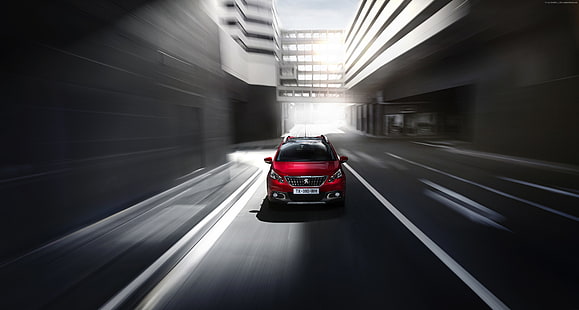 Peugeot 2008 DK, rojo, Salón del automóvil de Ginebra 2016, cruzado, Fondo de pantalla HD HD wallpaper