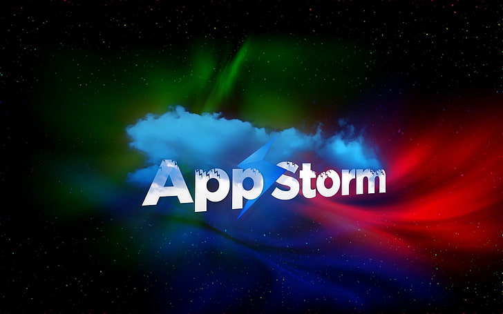 App storm, Apple, Mac, Smoke, Red, Blue, Green, HD wallpaper