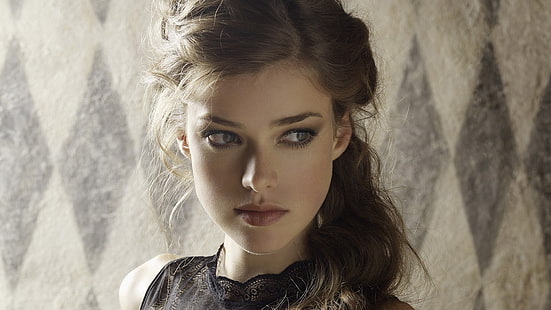 julia saner, wanita, model, berambut cokelat, wajah, potret, Wallpaper HD HD wallpaper