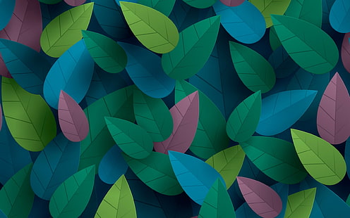 Colorful leaves, art design, Colorful, Leaves, Art, Design, HD wallpaper HD wallpaper