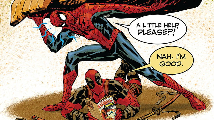 Comics, Deadpool, Funny, Marvel Comics, Spider-Man, HD wallpaper