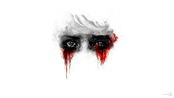 eyes tearing blood illustration, red, eyes, blood, HD wallpaper
