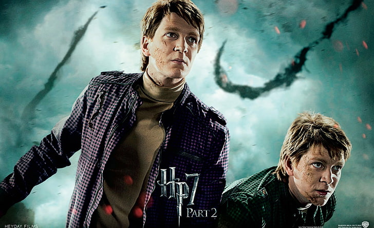 Harry Potter And The Deathly Hallows Part 2..., Harry Potter Part digital wallpaper, Movies, Harry Potter, Twins, harry potter and the deathly hallows, hp7, harry potter and the deathly hallows part 2, hp7 part 2, HD wallpaper
