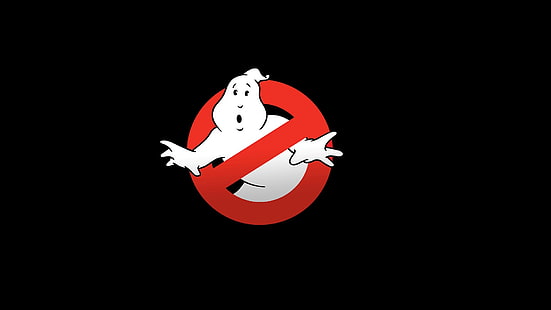 Logo Ghostbuster, tło, czarne, obsada, Ghost, Tapety HD HD wallpaper