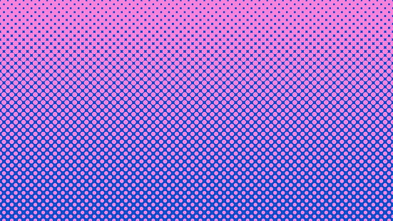 розовый, голубой, градиент, точки, узор, дизайн, круг, сетка, полутона, HD обои HD wallpaper