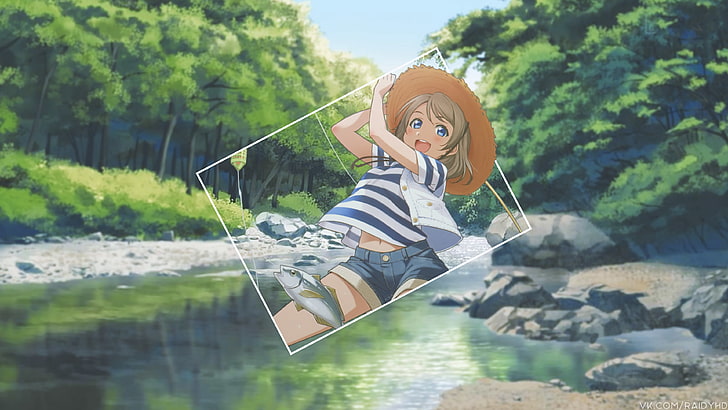 anime, anime kızlar, resim içinde resim, Watanabe You, HD masaüstü duvar kağıdı