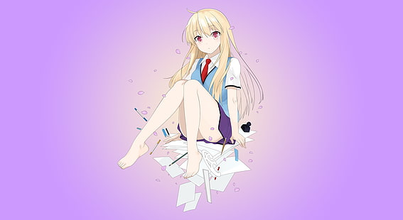 Shiina Mashiro, Sakurasou no Pet na Kanojo, anime dziewczyny, blond włosy, Tapety HD HD wallpaper