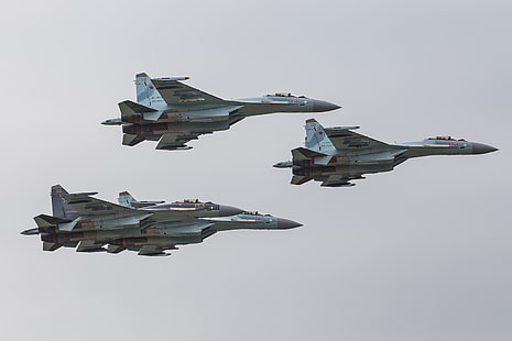 Rosyjskie Siły Powietrzne, Suchoj Su-35, samoloty bojowe, Tapety HD HD wallpaper