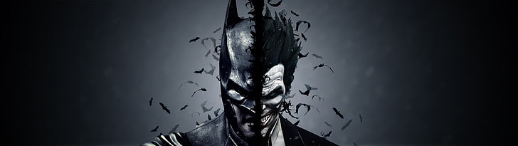 Wallpaper digital Batman, banyak tampilan, monitor ganda, Batman Begins, Joker, Wallpaper HD