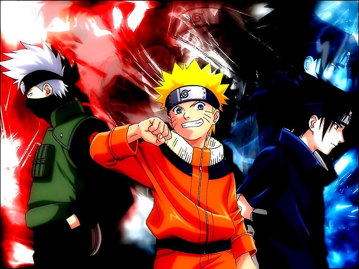 Uzumaki Naruto, Uchiha Sasuke e Kakashi papel de parede, anime, Naruto Shippuuden, Uzumaki Naruto, Hatake Kakashi, Uchiha Sasuke, garotos anime, HD papel de parede