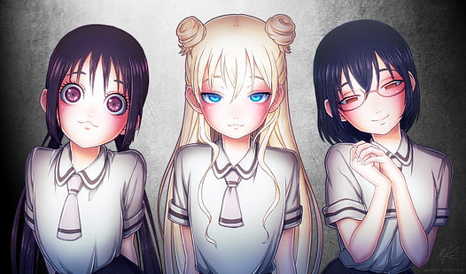 Asobi Asobase, anime kızları, Hanako Honda (Asobi Asobase), Kasumi Nomura (Asobi Asobase), Olivia (Asobi Asobase), HD masaüstü duvar kağıdı HD wallpaper