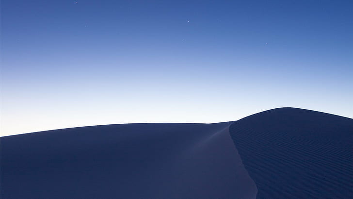 sand, desert, sky, sand dunes, dunes, dune, nature, blue, HD wallpaper